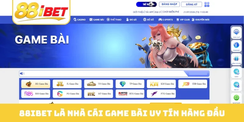 88IBET là nhà cái game bài uy tín hàng đầu